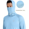 image:imageRoadbox UPF 50 Mens Hooded Fishing Shirts Long Sleeve UV Sun Protection Hoodie Hiking Running Swim Rash Guard with Mask Light Blue