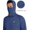 image:imageRoadbox UPF 50 Mens Hooded Fishing Shirts Long Sleeve UV Sun Protection Hoodie Hiking Running Swim Rash Guard with Mask Navy Blue