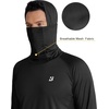 image:imageRoadbox UPF 50 Mens hooded fishing shirts Long Sleeve UV Sun Protection Hoodie Hiking Running Swim Rash Guard with Mask Black