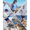 image:imageRoadbox UPF 50 Mens hooded fishing shirts Long Sleeve UV Sun Protection Hoodie Hiking Running Swim Rash Guard with Mask Sky Blue