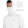 image:imageRoadbox UPF 50 Mens hooded fishing shirts Long Sleeve UV Sun Protection Hoodie Hiking Running Swim Rash Guard with Mask White