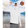 image:imageRoadbox UPF 50 Mens hooded fishing shirts Long Sleeve UV Sun Protection Hoodie Hiking Running Swim Rash Guard with Mask White