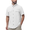image:imageRoadbox Mens Fishing Shirts Short Sleeve Sun Protection Button Down Quick Dry Cooling Hiking Shirt for Travel Safari CampingWhite