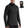image:imageRoadbox UPF 50 Mens hooded fishing shirts Long Sleeve UV Sun Protection Hoodie Hiking Running Swim Rash Guard with Mask Black