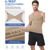 image:imageRoadbox Mens Slimming Body Shaper Compression Tank Top Undershirts  Mens Athletic Slimming Shapewear Vest Chest Support Tummy Control Shirt for Gym Workout Running DailyBeige