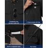 image:imageRoadbox Mens UPF 50 Fishing Shirts Short Sleeve Sun Protection Cool Dry Button Down Outdoor Shirt for Hiking Safari Work10 Black