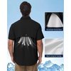 image:imageRoadbox Mens UPF 50 Fishing Shirts Short Sleeve Sun Protection Cool Dry Button Down Outdoor Shirt for Hiking Safari Work10 Black