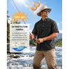 image:imageRoadbox Mens UPF 50 Fishing Shirts Short Sleeve Sun Protection Cool Dry Button Down Outdoor Shirt for Hiking Safari Work10 Black