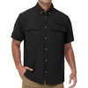 image:imageRoadbox Mens UPF 50 Fishing Shirts Short Sleeve Sun Protection Cool Dry Button Down Outdoor Shirt for Hiking Safari Work10 Black