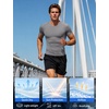 image:imageRoadbox Mens Compression Shirt Short Sleeve Athletic Base Layer Quick DryLight Grey