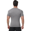 image:imageRoadbox Mens Compression Shirt Short Sleeve Athletic Base Layer Quick DryLight Grey