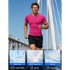 image:imageRoadbox Mens Compression Shirt Short Sleeve Athletic Base Layer Quick DryRose Red