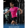 image:imageRoadbox Mens Compression Shirt Short Sleeve Athletic Base Layer Quick DryRose Red