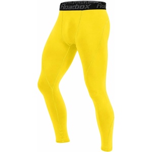 image:imageRoadbox 1 2 or 3 Pack Mens Compression Pants Athletic Base Layer Cycling Tights Leggings for Running Yoga Basketball1 Packgolden Yellow