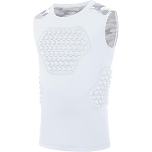 image:imageRoadbox Youth Baseball Chest Protector Kids Softball Padded Compression Shirt Rib Heart Sternum Guard for Football LacrosseWhiteCamo