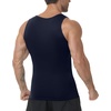 image:imageRoadbox Mens Shapewear Compression Tank Top Slimming Body Shaper  Tummy Control Undershirt with Gynecomastia Chest Compression Support for Workout Daily WearNavy