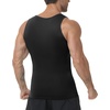 image:imageRoadbox Mens Shapewear Compression Tank Top Slimming Body Shaper  Tummy Control Undershirt with Gynecomastia Chest Compression Support for Workout Daily WearBlack