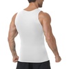 image:imageRoadbox Mens Shapewear Compression Tank Top Slimming Body Shaper  Tummy Control Undershirt with Gynecomastia Chest Compression Support for Workout Daily WearWhite