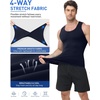 image:imageRoadbox Mens Shapewear Compression Tank Top Slimming Body Shaper  Tummy Control Undershirt with Gynecomastia Chest Compression Support for Workout Daily WearNavy