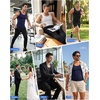 image:imageRoadbox Mens Shapewear Compression Tank Top Slimming Body Shaper  Tummy Control Undershirt with Gynecomastia Chest Compression Support for Workout Daily WearWhite