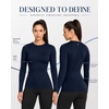image:imageRoadbox Womens UPF 50 Compression Shirt Quick Dry Reflective Top  4Way Stretch Fabric Quick Dry Moisture Wicking UPF 50 Protection Reflective Design Flatlock Seams for Gym Workout07navy Blue