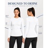 image:imageRoadbox Womens UPF 50 Compression Shirt Quick Dry Reflective Top  4Way Stretch Fabric Quick Dry Moisture Wicking UPF 50 Protection Reflective Design Flatlock Seams for Gym Workout02white