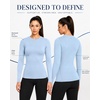 image:imageRoadbox Womens UPF 50 Compression Shirt Quick Dry Reflective Top  4Way Stretch Fabric Quick Dry Moisture Wicking UPF 50 Protection Reflective Design Flatlock Seams for Gym Workout10light Blue