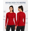 image:imageRoadbox Womens UPF 50 Compression Shirt Quick Dry Reflective Top  4Way Stretch Fabric Quick Dry Moisture Wicking UPF 50 Protection Reflective Design Flatlock Seams for Gym Workout03red