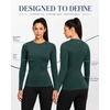 image:imageRoadbox Womens UPF 50 Compression Shirt Quick Dry Reflective Top  4Way Stretch Fabric Quick Dry Moisture Wicking UPF 50 Protection Reflective Design Flatlock Seams for Gym Workout09dark Green