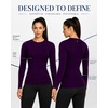 image:imageRoadbox Womens UPF 50 Compression Shirt Quick Dry Reflective Top  4Way Stretch Fabric Quick Dry Moisture Wicking UPF 50 Protection Reflective Design Flatlock Seams for Gym Workout12dark Purple