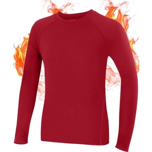 image:imageRoadbox Boys Compression Thermal Shirt  12 Pack Youth Long Sleeve Fleece Base Layer Undershirts Football Baseball1 Packpositive Red