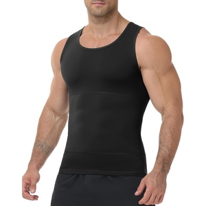 image:imageRoadbox Mens Shapewear Compression Tank Top Slimming Body Shaper  Tummy Control Undershirt with Gynecomastia Chest Compression Support for Workout Daily WearBlack