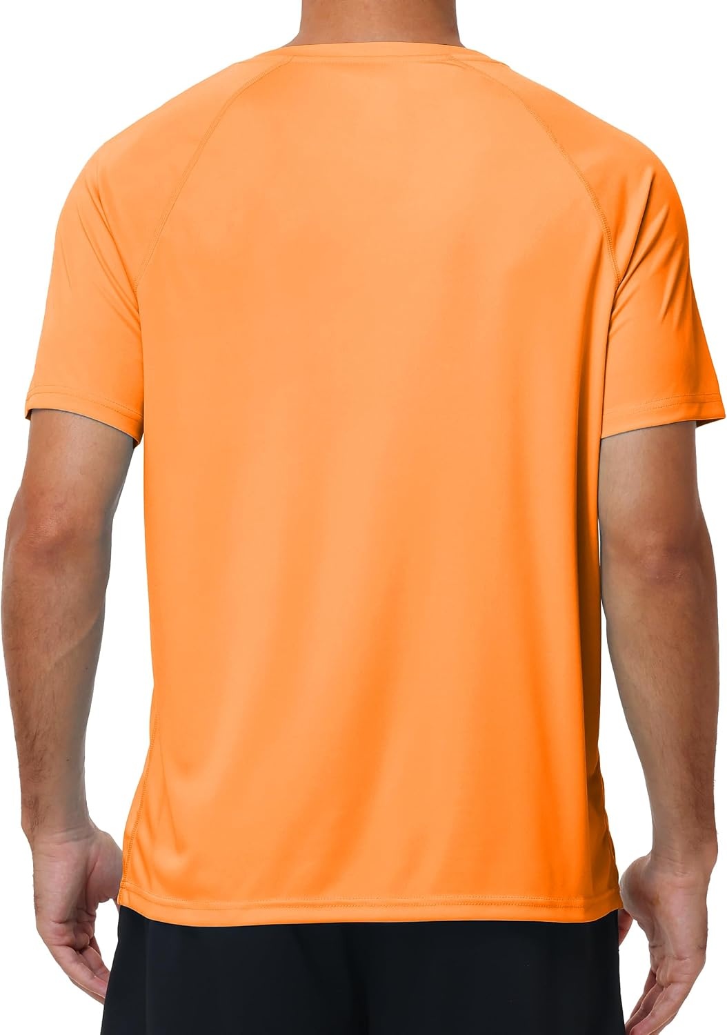 image:imageRoadbox Mens UPF 50 V Neck Swim Shirts Short Sleeve Rash Guard  UPF 50 sun protection Tagfree Vneck Quickdry comfort Lightweight 4way stretch For swimming hiking and beachOrange