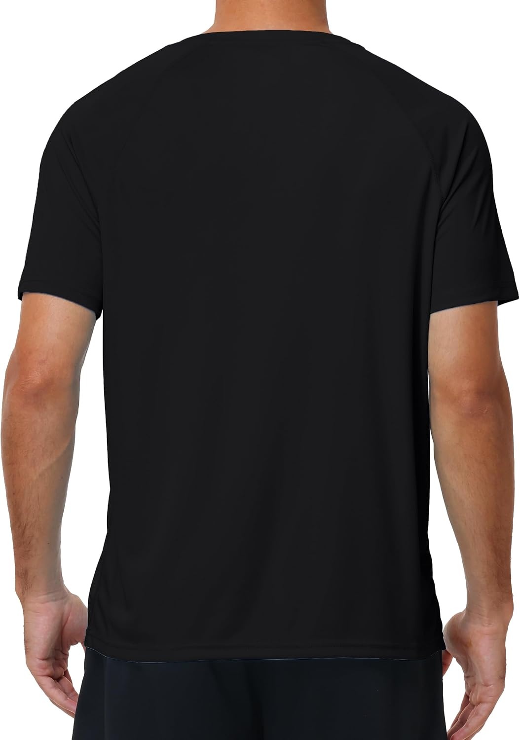 image:imageRoadbox Mens UPF 50 V Neck Swim Shirts Short Sleeve Rash Guard  UPF 50 sun protection Tagfree Vneck Quickdry comfort Lightweight 4way stretch For swimming hiking and beachBlack