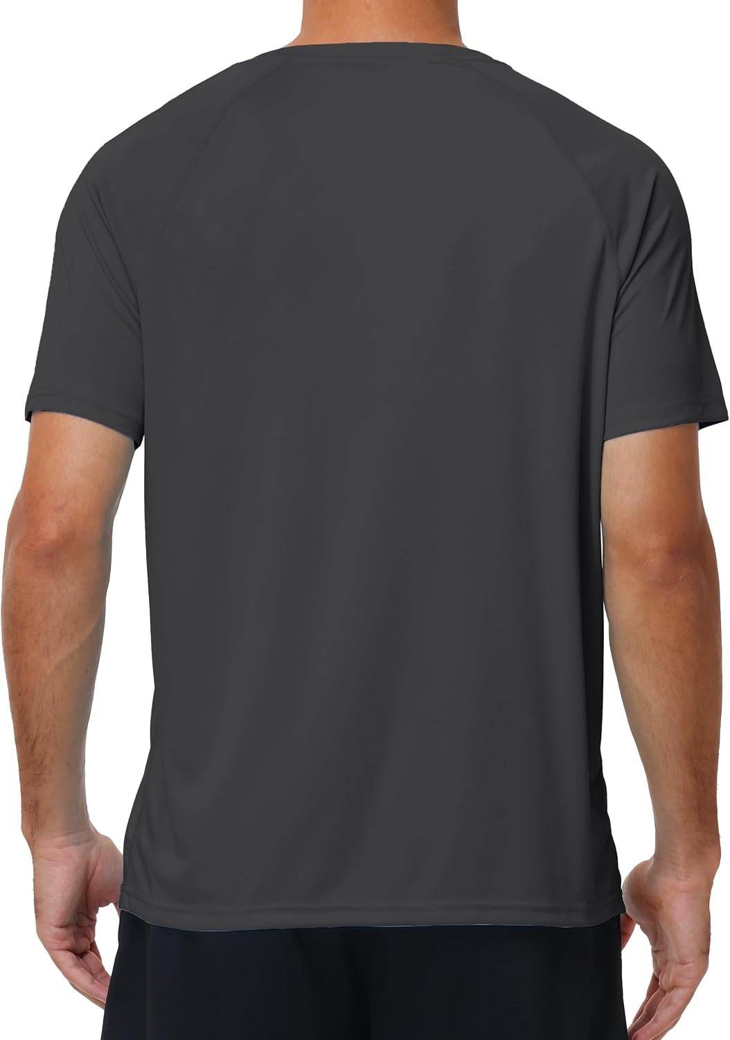 image:imageRoadbox Mens UPF 50 V Neck Swim Shirts Short Sleeve Rash Guard  UPF 50 sun protection Tagfree Vneck Quickdry comfort Lightweight 4way stretch For swimming hiking and beachDark Gray