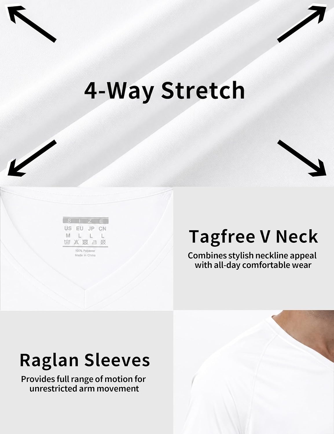 image:imageRoadbox Mens UPF 50 V Neck Swim Shirts Short Sleeve Rash Guard  UPF 50 sun protection Tagfree Vneck Quickdry comfort Lightweight 4way stretch For swimming hiking and beachWhite