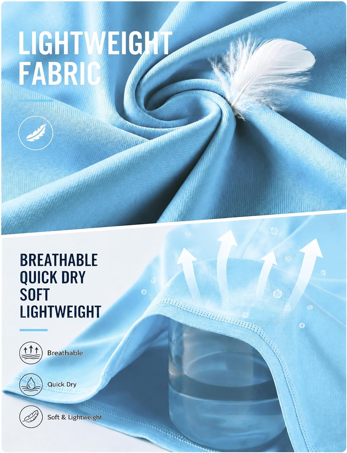 image:imageRoadbox Mens UPF 50 V Neck Swim Shirts Short Sleeve Rash Guard  UPF 50 sun protection Tagfree Vneck Quickdry comfort Lightweight 4way stretch For swimming hiking and beachLight Blue