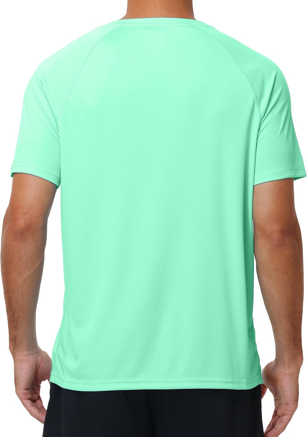 image:imageRoadbox Mens UPF 50 V Neck Swim Shirts Short Sleeve Rash Guard  UPF 50 sun protection Tagfree Vneck Quickdry comfort Lightweight 4way stretch For swimming hiking and beachLight Green