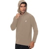 image:imageRoadbox Mens Athletic Hoodie Lightweight Running Workout Hooded Shirt  Quick Dry Moisture Wicking Breathable Loose Long Sleeve Thin Pullover Sweatshirt Reflective Logo Gym Outdoor HikingKhaki