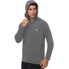 image:imageRoadbox Mens Athletic Hoodie Lightweight Running Workout Hooded Shirt  Quick Dry Moisture Wicking Breathable Loose Long Sleeve Thin Pullover Sweatshirt Reflective Logo Gym Outdoor HikingDark Grey