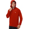 image:imageRoadbox Mens Athletic Hoodie Lightweight Running Workout Hooded Shirt  Quick Dry Moisture Wicking Breathable Loose Long Sleeve Thin Pullover Sweatshirt Reflective Logo Gym Outdoor HikingTomato Red