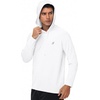 image:imageRoadbox Mens Athletic Hoodie Lightweight Running Workout Hooded Shirt  Quick Dry Moisture Wicking Breathable Loose Long Sleeve Thin Pullover Sweatshirt Reflective Logo Gym Outdoor HikingWhite