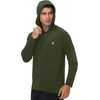 image:imageRoadbox Mens Athletic Hoodie Lightweight Running Workout Hooded Shirt  Quick Dry Moisture Wicking Breathable Loose Long Sleeve Thin Pullover Sweatshirt Reflective Logo Gym Outdoor HikingArmy Green