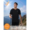 image:imageRoadbox Mens UPF 50 V Neck Swim Shirts Short Sleeve Rash Guard  UPF 50 sun protection Tagfree Vneck Quickdry comfort Lightweight 4way stretch For swimming hiking and beachBlack