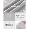 image:imageRoadbox Mens UPF 50 V Neck Swim Shirts Short Sleeve Rash Guard  UPF 50 sun protection Tagfree Vneck Quickdry comfort Lightweight 4way stretch For swimming hiking and beachLight Gray