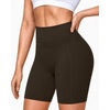 image:imageRoadbox Womens Biker Shorts 358 Volleyball Spandex Compression Shorts  High Waisted Tummy Control No Front Seam NonSeeThrough Quick Dry Moisture Wicking For Yoga Workout Gym 4Way StretchBrown