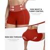 image:imageRoadbox Womens Biker Shorts 358 Volleyball Spandex Compression Shorts  High Waisted Tummy Control No Front Seam NonSeeThrough Quick Dry Moisture Wicking For Yoga Workout Gym 4Way StretchRed