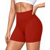 image:imageRoadbox Womens Biker Shorts 358 Volleyball Spandex Compression Shorts  High Waisted Tummy Control No Front Seam NonSeeThrough Quick Dry Moisture Wicking For Yoga Workout Gym 4Way StretchRed