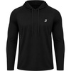 image:imageRoadbox Mens Athletic Hoodie Lightweight Running Workout Hooded Shirt  Quick Dry Moisture Wicking Breathable Loose Long Sleeve Thin Pullover Sweatshirt Reflective Logo Gym Outdoor HikingBlack