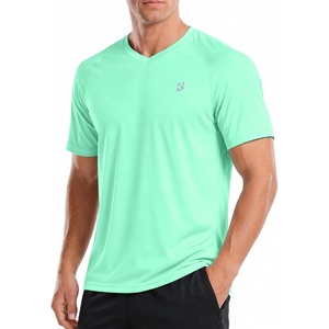 image:imageRoadbox Mens UPF 50 V Neck Swim Shirts Short Sleeve Rash Guard  UPF 50 sun protection Tagfree Vneck Quickdry comfort Lightweight 4way stretch For swimming hiking and beachLight Green